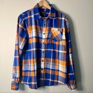 Pink Dolphin Blue & Orange Men’s Flannel Medium